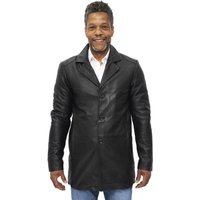 Cromby-Mantel aus schwarzem 3/4-Leder für Herren-Rosario