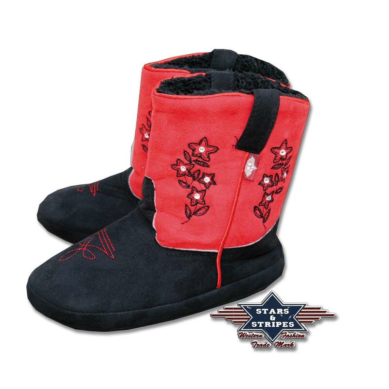 Cuddly - Westernboot als warm gefütterter Hausschuh von Stars & Stripes