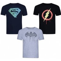 DC COMICS Superman Batman Flash Kinder T-Shirt 3er-Pack CDBPK298MUL