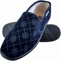 DUNLOP - HERREN PLÜSCHPELZ GEFÜTTERT MEMORY FOAM KARIERT MOKASSIN HAUSSCHUHE MIT HARTER SOHLE