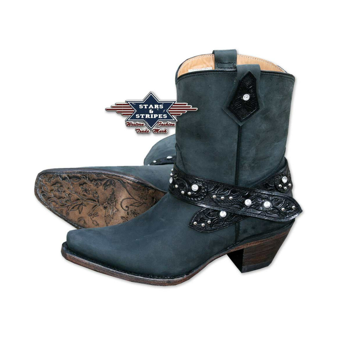 Damen Cowboystiefel Westernstiefel Westernstiefelette, Gr.40 von Stars & Stripes