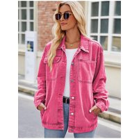 Damen Denim-Jacke mit Knöpfen und Taschen