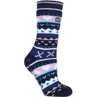 Damen Fairisle Nordic Winter rutschfeste Thermo-Slipper-Socken