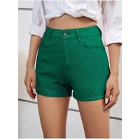 Damen Hochtaillierte Denim-Shorts
