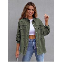 Damen Jeansjacke mit distressed Drop Shoulder