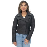 Damen Leder Matt Vintage Brando Bikerjacke-Taipei