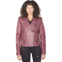 Damen Leder Vintage Brando Bikerjacke-Orlando