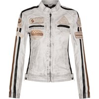 Damen-Lederjacke mit Biker-Rennabzeichen-Agadir