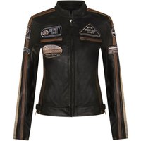 Damen-Lederjacke mit Biker-Rennabzeichen-Agadir