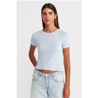 Damen Rippstrick Crop-Top