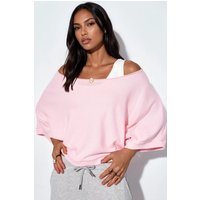 Damen Rippstrick Rundhalsausschnitt Pullover