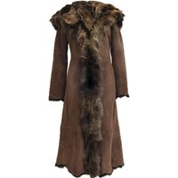 Damen-Trenchcoat aus Toscana-Schaffell mit Kapuze aus Wildleder – Rushden