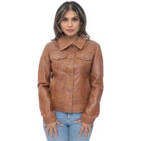 Damen-Trucker-Jeansjacke aus Leder – Anderlecht