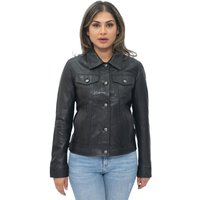Damen-Trucker-Jeansjacke aus Leder – Anderlecht Damen-Trucker-Jeansjacke aus Leder – Anderlecht
