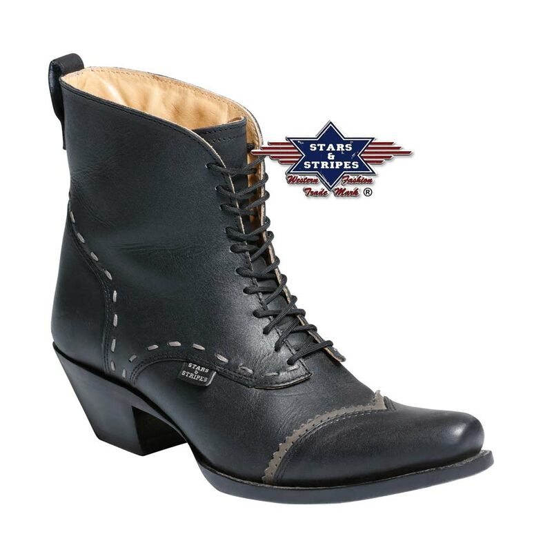 Damen Westernstiefel, Westernstiefelette Ashley Black" schwarz halbhoher Schaft" von Stars & Stripes