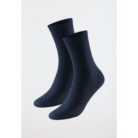 Damensocken 2er-Pack Organic Cotton nachtblau - 95/5 39/42 von Schiesser