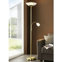 Deckenfluter mit Lesearm, Messing