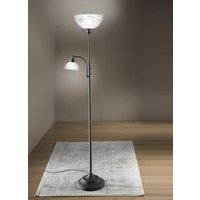 Deckenfluter mit Leselampe und Metallgestell, Rost