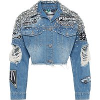 Denim Cropped Jacket Ls Stones Cars Racing