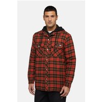 Dickies Fleece Kapuzen-Flanellhemd Herren Rotes Shirt-Jacke