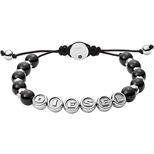 Diesel Armband Für Männer Perlen, Länge: 16.5Cm - 25Cm Schwarzes Halbedelsteinarmband, DX1267040 von Diesel