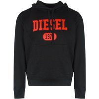 Diesel Herren 1978 Logo Kapuzenpullover (Schwarz/Rot)