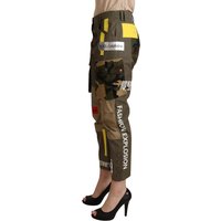 Dolce & Gabbana Damen Grüne Militär Cargo-Hose Baumwollhose