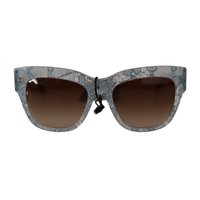 Dolce & Gabbana Damen blaue Spitze Acetat Rechteck Schattierungen Sonnenbrille