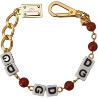 Dolce & Gabbana Goldene Ketten-Armband mit Messingperlen und Hummerverschluss für Damen