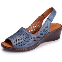 ELENA EDEN, sommerliche Damen-Sandaletten, Weite G, aus Leder, Jeans, Grösse 37