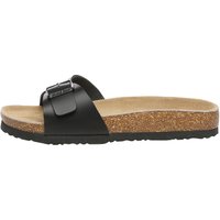 EVER AU Damen Swan Leder Easy Slip-On Sandalen - Schwarzes Leder