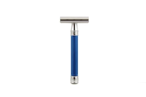 Edwin Jagger DESSGA3BL 3ONE6 Edelstahl Eloxiert Blau DE Rasiermesser