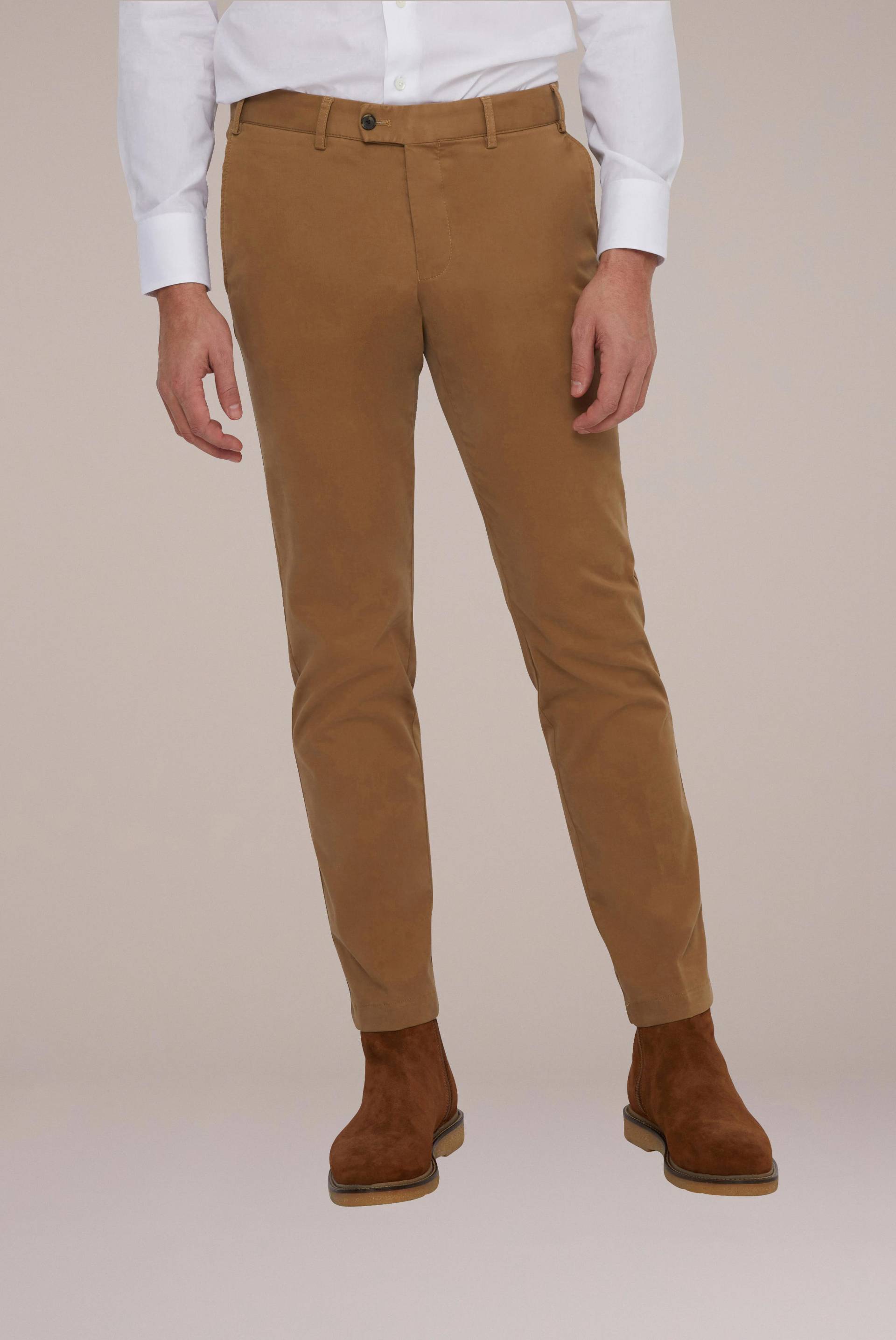 Elegante Herren Chinohose aus Baumwolle Slim Fit Beige von van Laack