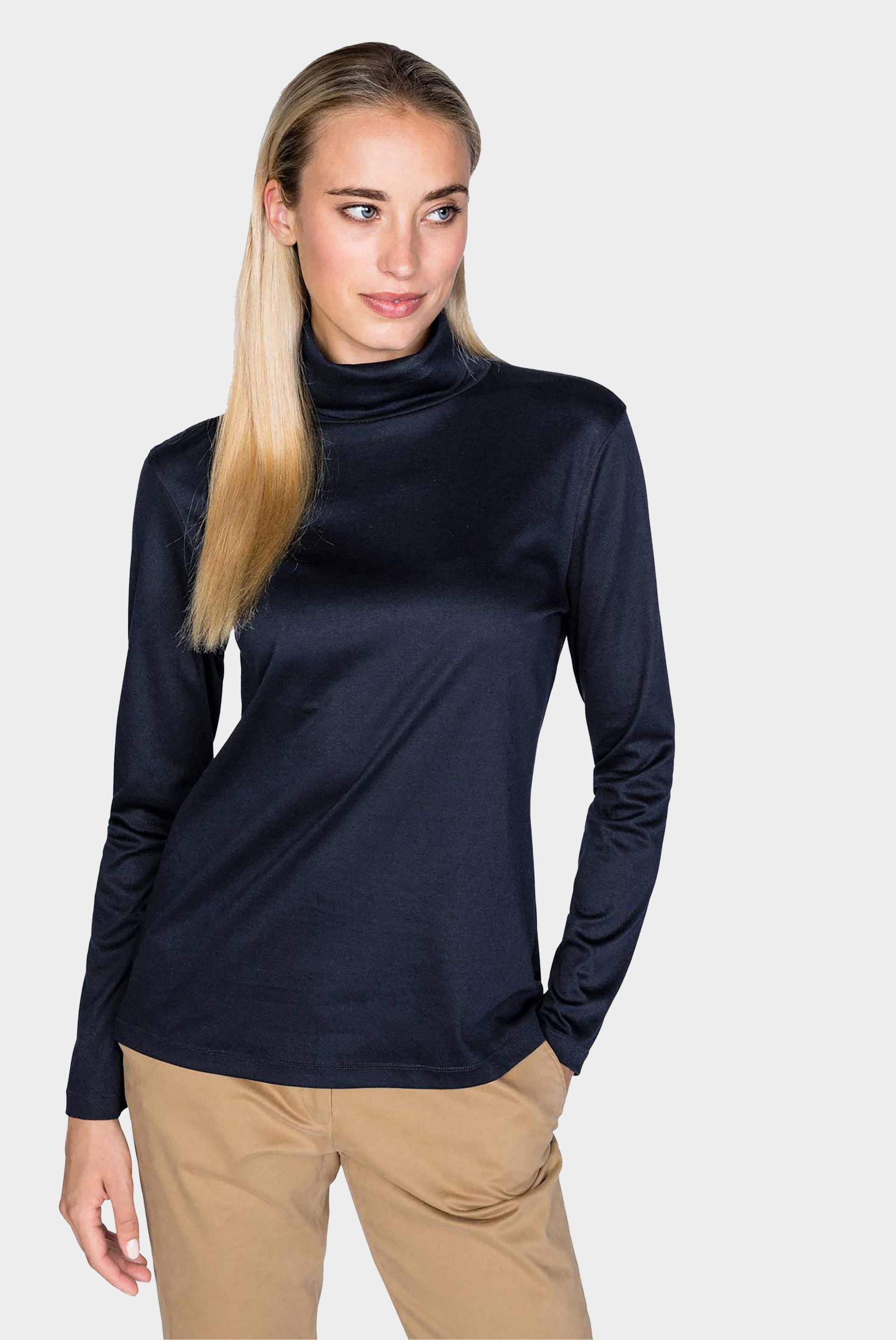 Jersey Rollkragenpullover Dunkelblau von van Laack