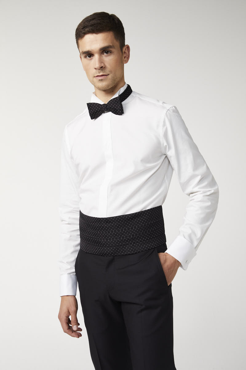 Elegantes Abendhemd mit Kläppchen Kragen aus Baumwolle Slim Fit weiß von van Laack