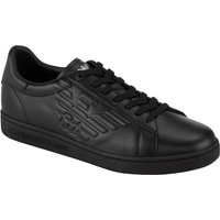 Emporio Armani Low Top Sneaker aus Glattleder mit geprägtem Logo von Emporio Armani