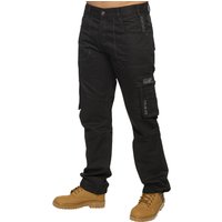 Enzo | Herren Combat Denim Jeans - Schwarz