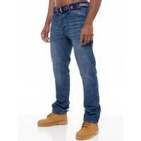 Enzo | Herren Denim Straight Fit Jeans - Blau