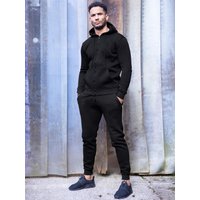 Enzo | Herren Zip Up Hoodie Trainingsanzug Set - Schwarz Enzo | Herren Zip Up Hoodie Trainingsanzug Set - Schwarz