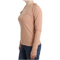 Ermanno Scervino Damen Pullover aus geripptem Strick mit Blumenverzierung - Rosa
