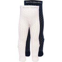 Ewers Babystrumpfhose 2er Pack Pünktchen mit Schleife navy/weiß von Ewers