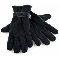 FLOSO Herren Thinsulate Thermal Fleece Handschuhe mit Handfläche Grip (3M 40g) (Schwarz)