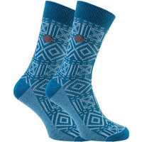 Farah - 2er-Pack Herren 1920 gestrickt Vintage Aztec gemustert Baumwolle formale Kleid Socken - FNS011DPSB