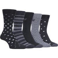 Farah - 5 Pack Herren dünn atmungsaktiv klassische Polka Dot gemusterten weichen Top Baumwolle Kleid Socken - FCS273BLKCHA (Polka Dot)