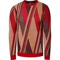 Feinstrick Colorblock Rundhals-Pullover