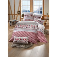 Flanell-Bettwäsche-Garnitur mit Reissverschluss, Multicolor, Grösse 112 (80x80 cm + 135x200 cm)