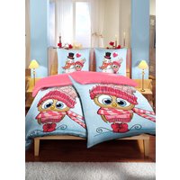 Flanell Bettwäsche-Garnitur mit Reissverschluss, Bunt, Grösse 112 (80x80 cm + 135x200 cm)