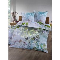 Flanell Bettwäsche-Garnitur von Estella, Grün, Grösse 112 (80/80 cm + 135/200 cm)