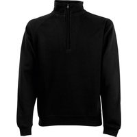 Fruit Of The Loom Herren Zip Neck Sweatshirt Top (Schwarz)