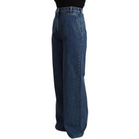 GCDS Damen Blaue Baumwolle Hohe Taille Weite Bein Bootcut Denim Jeans